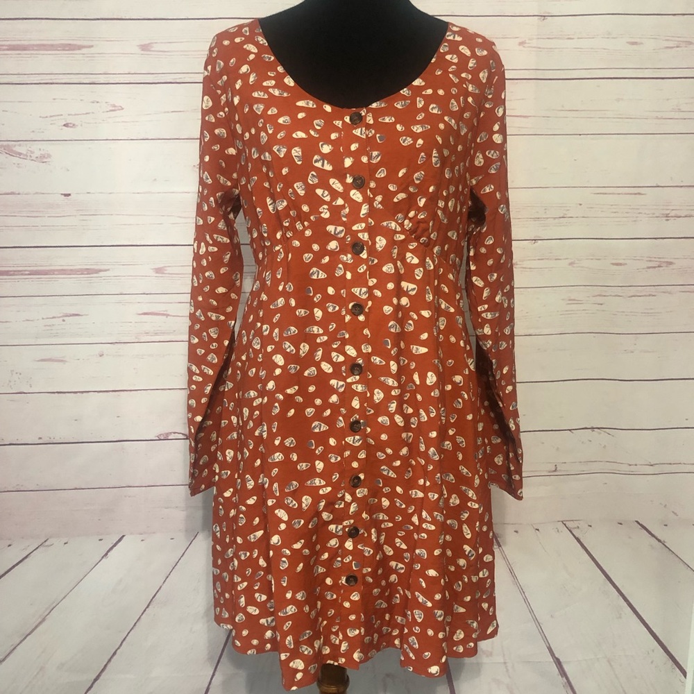 🍁HOST PICK 🍁NWT Kori America Empire Waist Button Down Shift Dress - Picture 2 of 10